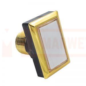 SQUARE ARCADE BUTTONS RECTANGULAR GOLD PLATED BUTTON